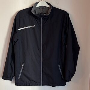 Bauer Hockey Boys Youth unisex Black and Gray light weight Windbreaker jacket XL
